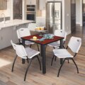 Kee Square Tables > Breakroom Tables > Kee Square Table & Chair Sets, 36 W, 36 L, 29 H, Cherry TB3636CHBPBK47GY
